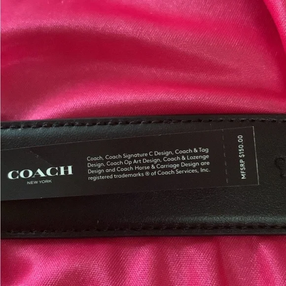 COACH Heritage Signature leather Reversible Black / Gray Belt 42 mm